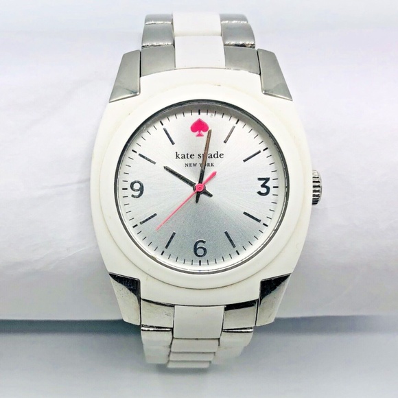 Kate Spade New York Ladies 2-Tone Skyline White Stainless Rubber Watch 1YRU0165 - Picture 1 of 16